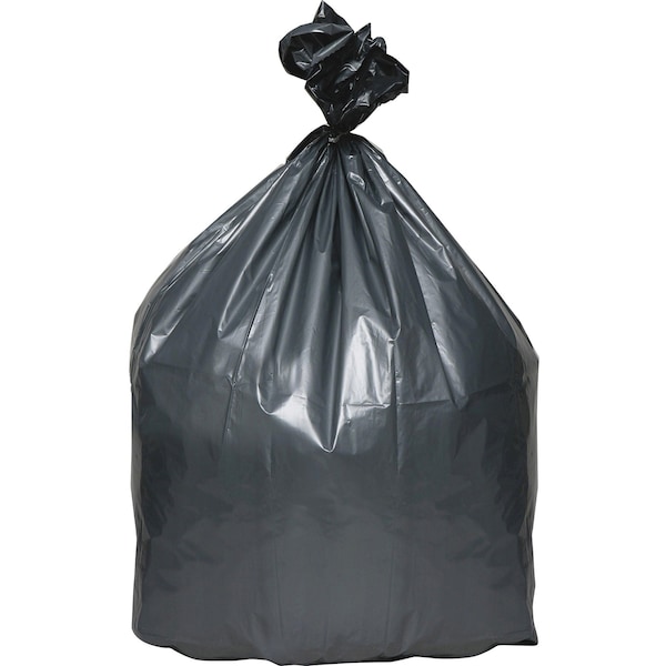 45 gal Trash Bags, L, 1.70 mil (43 Micron), Black and Silver